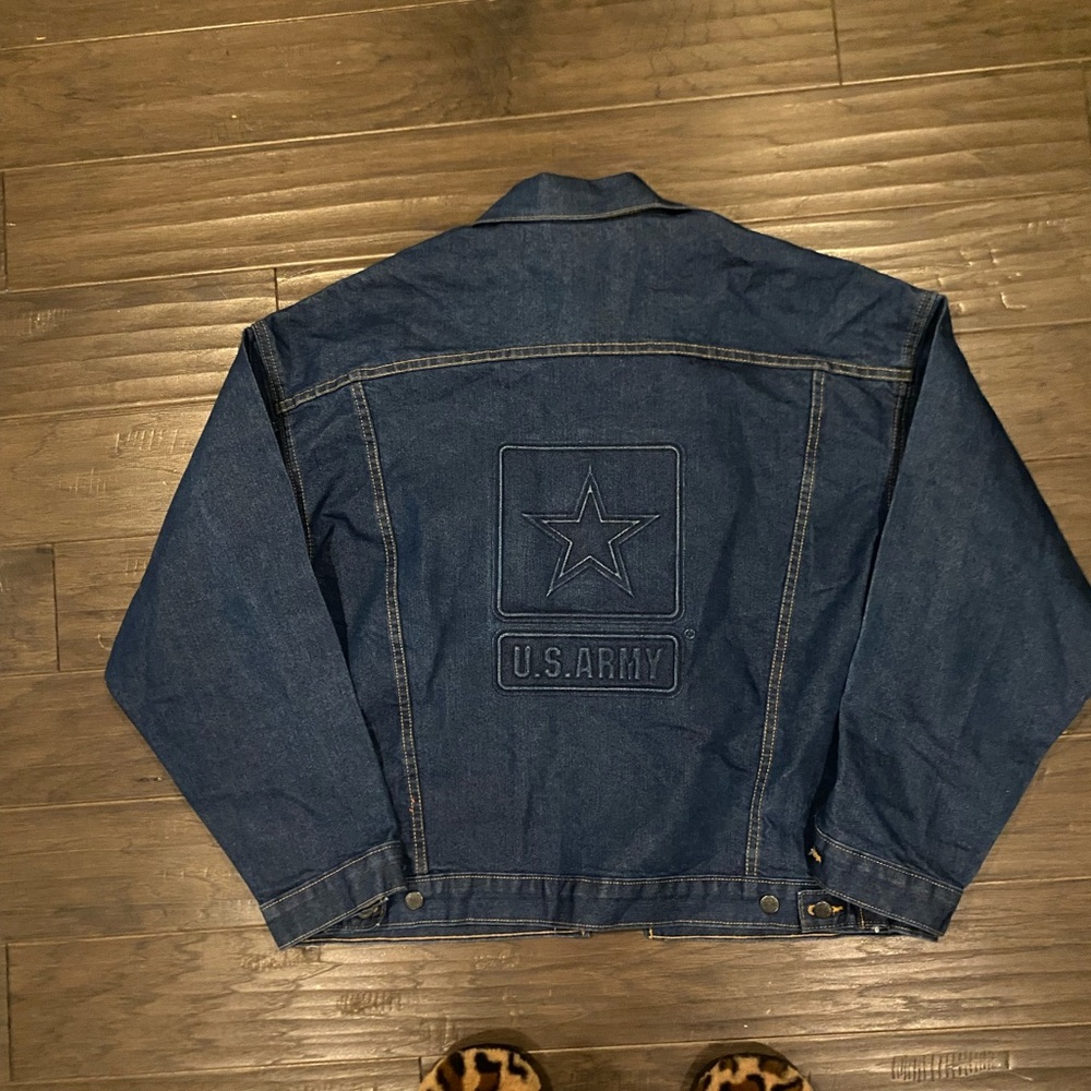 Vintage US Army Star Denim Embossed Jean Jacket